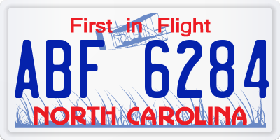 NC license plate ABF6284