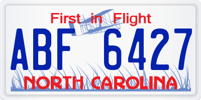 NC license plate ABF6427