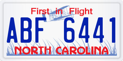 NC license plate ABF6441