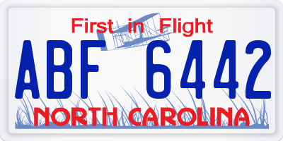 NC license plate ABF6442