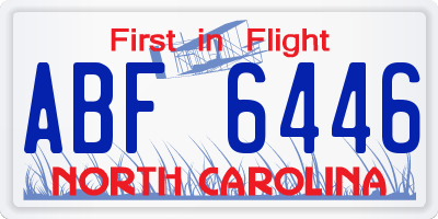 NC license plate ABF6446