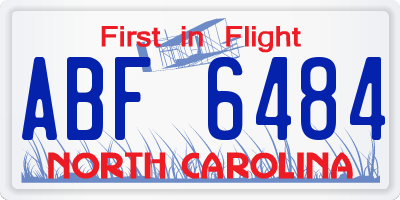NC license plate ABF6484