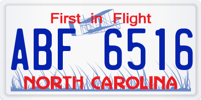 NC license plate ABF6516