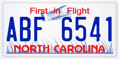 NC license plate ABF6541
