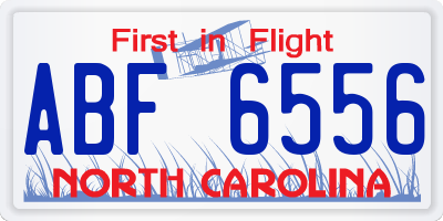 NC license plate ABF6556