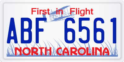 NC license plate ABF6561