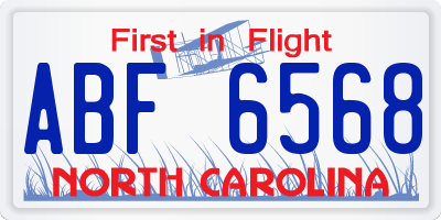 NC license plate ABF6568