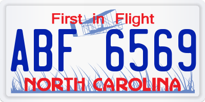 NC license plate ABF6569