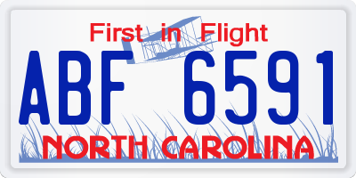 NC license plate ABF6591