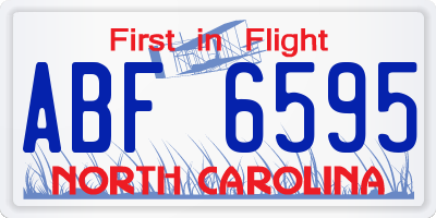 NC license plate ABF6595
