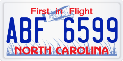 NC license plate ABF6599