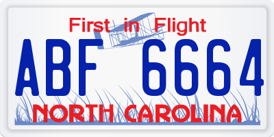 NC license plate ABF6664