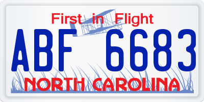 NC license plate ABF6683