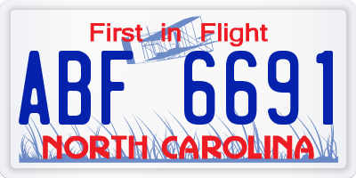 NC license plate ABF6691