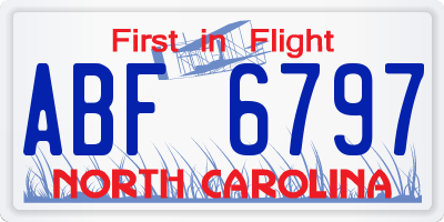 NC license plate ABF6797