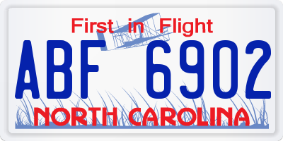 NC license plate ABF6902