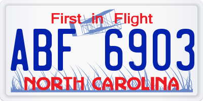 NC license plate ABF6903