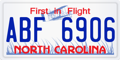 NC license plate ABF6906