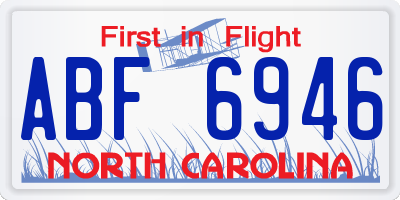 NC license plate ABF6946