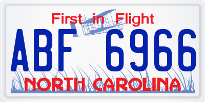 NC license plate ABF6966