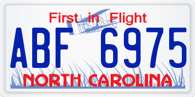 NC license plate ABF6975