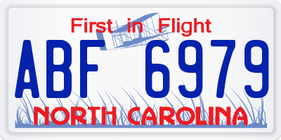 NC license plate ABF6979