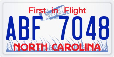 NC license plate ABF7048