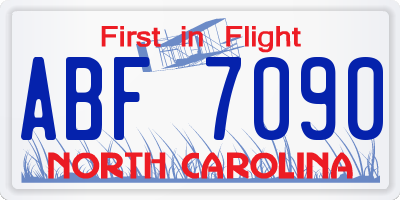 NC license plate ABF7090