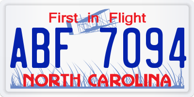 NC license plate ABF7094