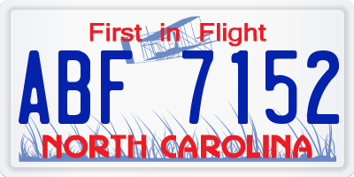 NC license plate ABF7152