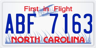 NC license plate ABF7163