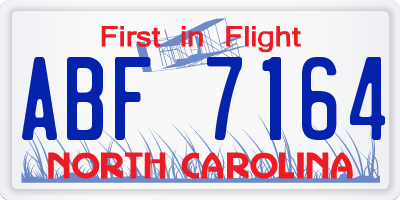NC license plate ABF7164