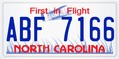 NC license plate ABF7166