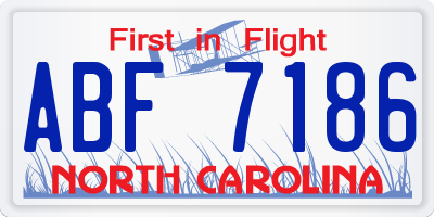 NC license plate ABF7186