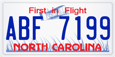 NC license plate ABF7199