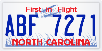 NC license plate ABF7271