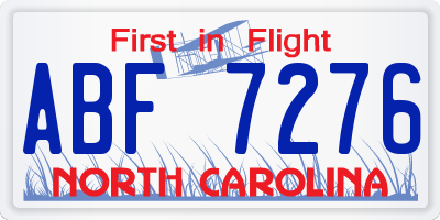 NC license plate ABF7276
