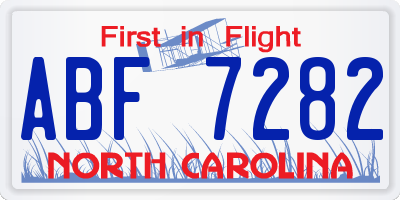 NC license plate ABF7282