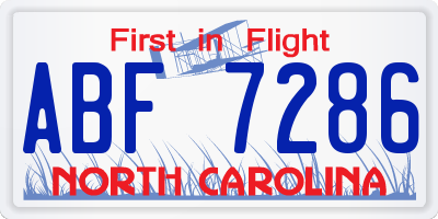 NC license plate ABF7286