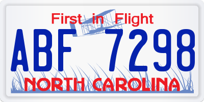 NC license plate ABF7298