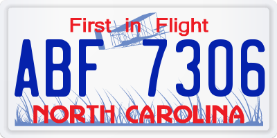 NC license plate ABF7306