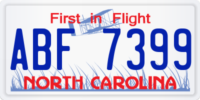 NC license plate ABF7399