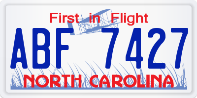 NC license plate ABF7427