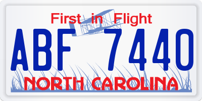 NC license plate ABF7440