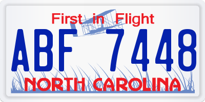 NC license plate ABF7448