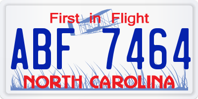 NC license plate ABF7464