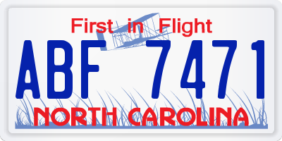 NC license plate ABF7471