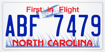 NC license plate ABF7479