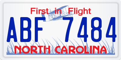 NC license plate ABF7484