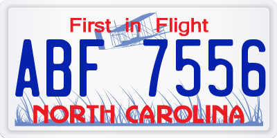 NC license plate ABF7556